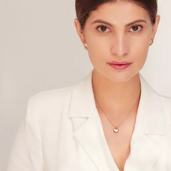 18 k  Gold plated heart natural shell necklace - Picture 2 of 6